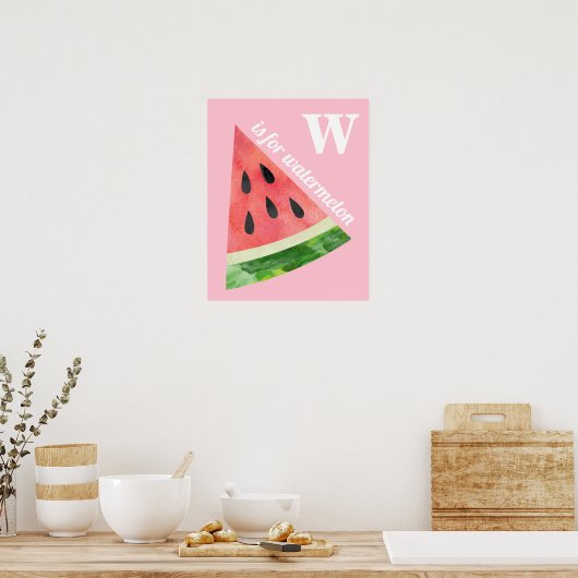 Poster W est pour Watermelon (Cuisine)