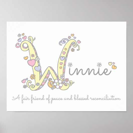 Poster W pour Winnie, nom initial de l'art gribouillé sig (Devant)
