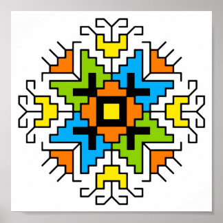 Poster WA0012 Mur Art motif bulgare shevitsa orange