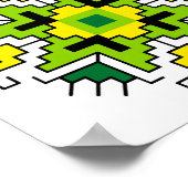 Poster WA0014 Mur d'art Motif bulgare shevitsa vert (Coin)