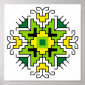 Poster WA0014 Mur d'art Motif bulgare shevitsa vert (Devant)