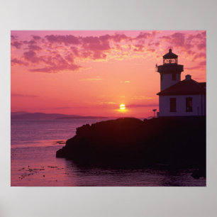 Poster WA, île San Juan, phare de Lime Kiln, 1919,