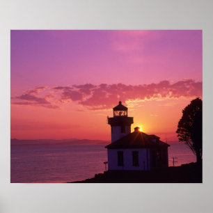 Poster WA, île San Juan, phare de Lime Kiln, 1919, 2