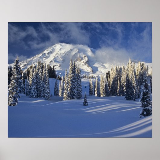 Poster WA, Mt. Rainier NP, Mt. Rainier et Paradis (Devant)