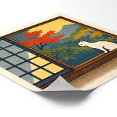 Poster Wa – Quiet Window with White Cat (Coin)