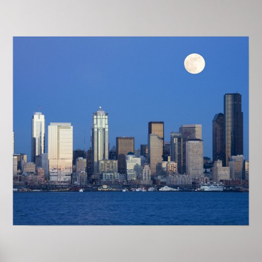Poster WA, Seattle, Seattle et Elliott Bay 2 (Devant)