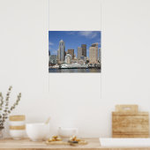Poster WA, Seattle, Seattle skyline avec ferry boat (Cuisine)