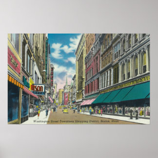 Poster WA Street Downtown Shopping District Scène