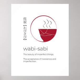 Poster Wabi-Sabi Motivation Japonaise Dire Mot Art