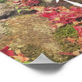 Poster Wabi-sabi Roubble Masonry Bambou Fence Feuilles d' (Coin)