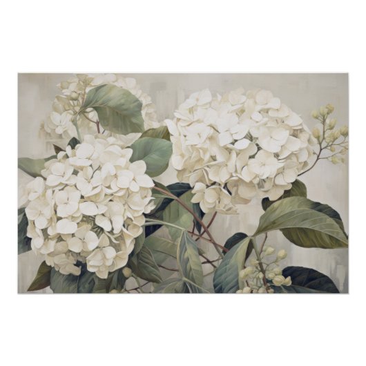 Poster Wabisabi Esthétique Blanc Hydrangea (Devant)