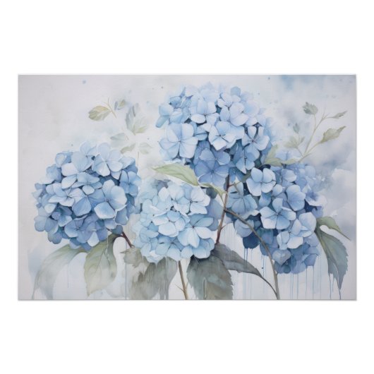 Poster Wabisabi Esthétique Blue Hydrangea (Devant)