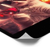 Poster Wacky Cat Holding Wine Selfi With Fire Funny Sungl (Coin)