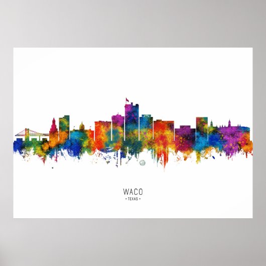 Poster Waco Texas Skyline (Devant)