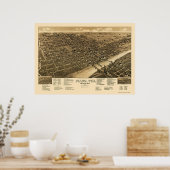 Poster Waco, TX Carte panoramique - 1886 (Cuisine)