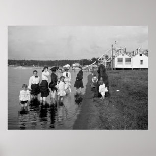 Poster Wading at White Bear Lake, 1905