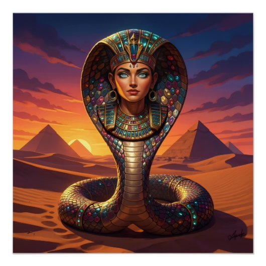 Poster Wadjet – déesse cobra égyptienne (Devant)