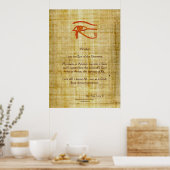 Poster WADJET EYE OF RA & Poem Art égyptien Imprimer (Cuisine)