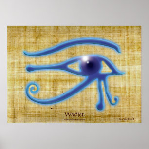 Poster WADJET EYE Papyrus-effect Egyptian Art Print