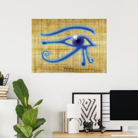 Poster WADJET EYE Papyrus-effect Egyptian Art Print (Bureau à domicile)