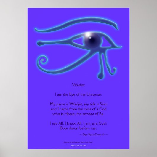 Poster WADJET EYE & Poem Art égyptien Imprimer (Devant)