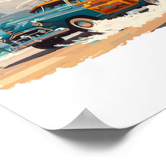 Poster Wagon classique en bois (Coin)