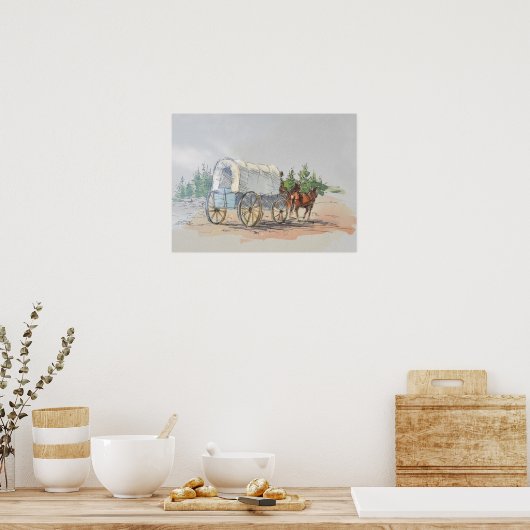 Poster WAGON COUVERT par SHARON SHARPE (Cuisine)