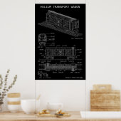 Poster Wagon de train à hélium PTW "Blueprint" (Cuisine)