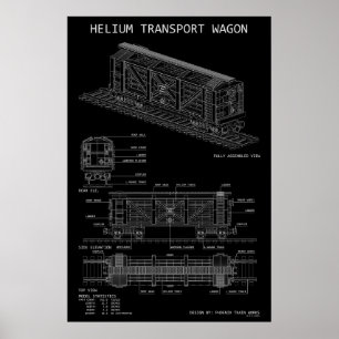 Poster Wagon de train à hélium PTW "Blueprint"
