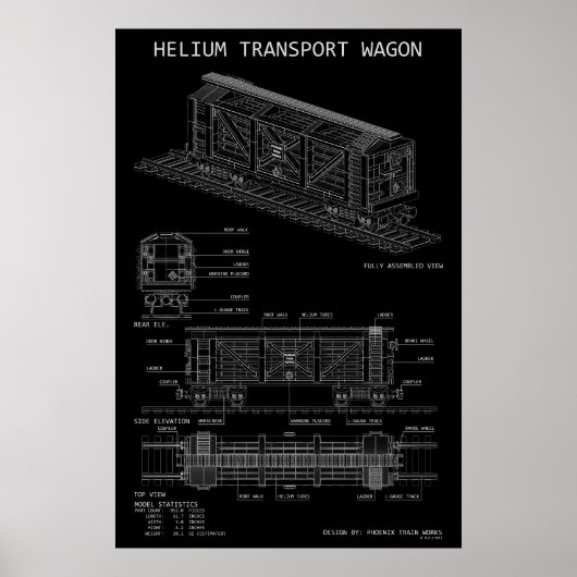 Poster Wagon de train à hélium PTW "Blueprint" (Devant)