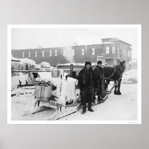 Poster Wagon d'eau à Fairbanks Alaska 1915