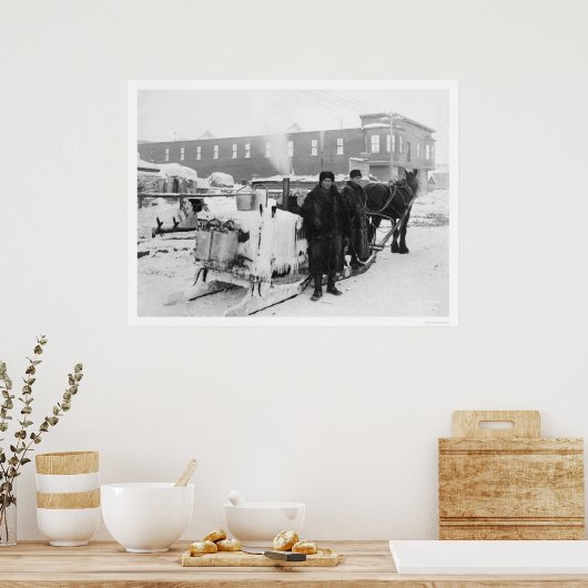 Poster Wagon d'eau à Fairbanks Alaska 1915 (Cuisine)