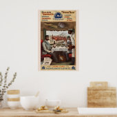 Poster Wagon-restaurant du train Pullman des années 1890 (Cuisine)