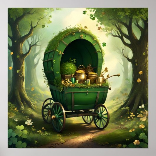 Poster Wagon Whimsical St. Patrick’s Day. Saint-Patty's D (Devant)