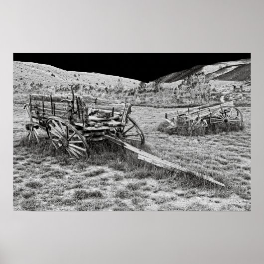 POSTER WAGONS ABANDONNÉS DE BANNACK MONTANA GHOST TOWN (Devant)