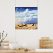 Poster "Wagons couverts" Art occidental par NC Wyeth (Cuisine)