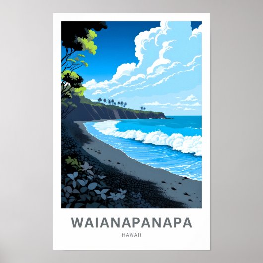 Poster Waianapanapa Hawaii (Devant)