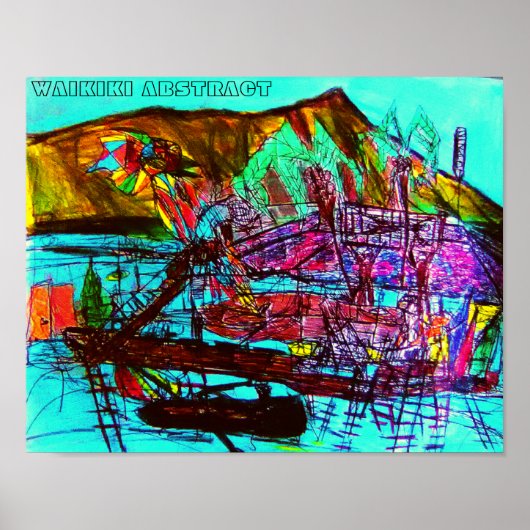 POSTER WAIKIKI ABSTRAIT (Devant)