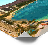 Poster Waikiki Beach Honolulu Oahu Hawaii Vintage (Coin)