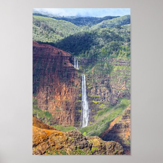 Poster Waipoo Falls, Waimea Canyon, Kauai, Hawaii (Devant)