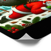 Poster Wait Your Turn Fat Boy Turkey Santa Funny Thanksgi (Coin)