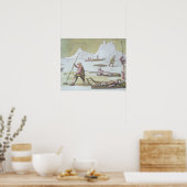 Poster Waiting on the Ice, détail de Seal Hunting (Cuisine)