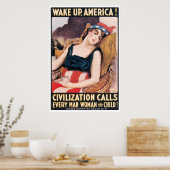 Poster Wake Up America WWI (Cuisine)