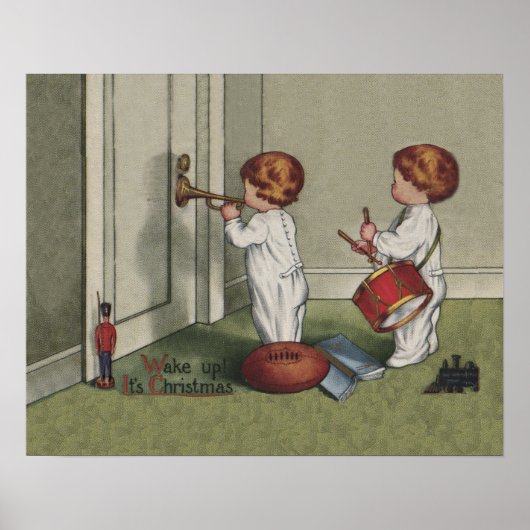 Poster Wake Up Its Christmas cute child illustration (Devant)