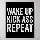 Poster Wake Up Kick Repea,funny Quote Workout Motivation  (Devant)