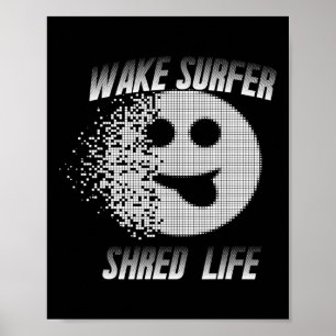 Poster Wakesurfer Wake Surf Ski Nautique Lac Sport Shred