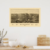 Poster Walden, NY Carte panoramique - 1887 (Cuisine)