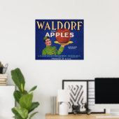 Poster Waldorf Apples 1920 crate étiquette print (Bureau à domicile)