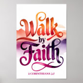 Poster Walk by Faith Christian Wall Art Imprimer (Devant)