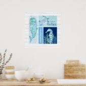 Poster Wall Art Beach Ocean Shore Turtle Seahorse (Cuisine)